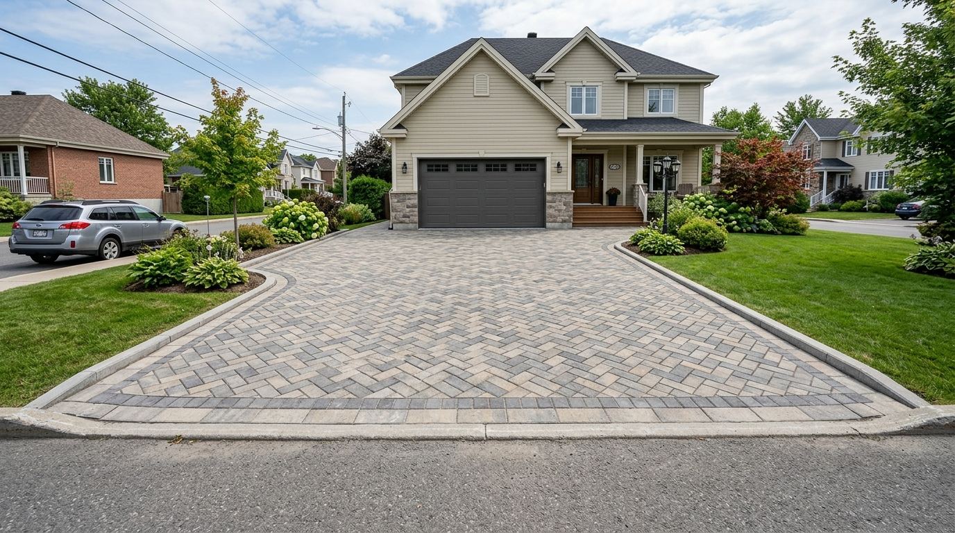 Patio pavé uni à Waterloo