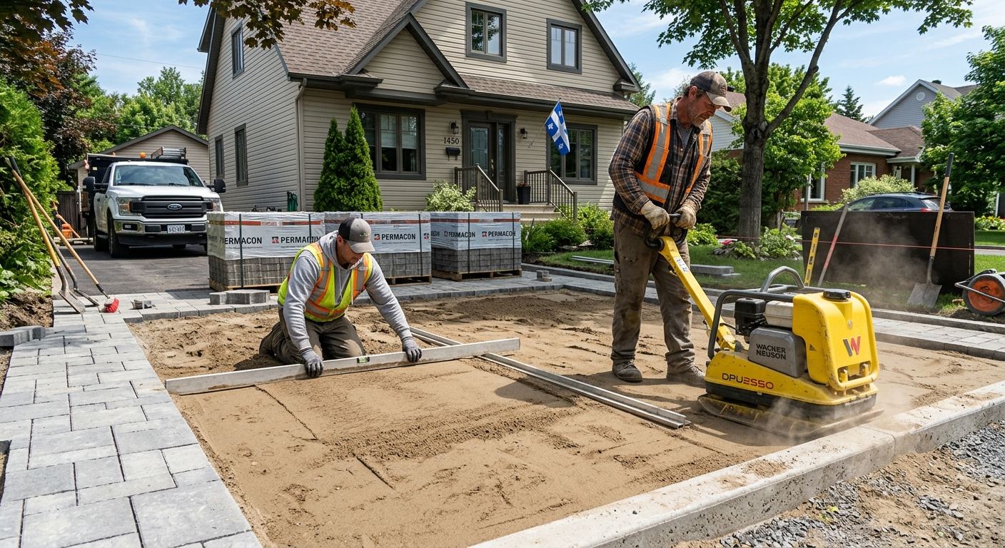 Allée piétonne pavé uni à Nicolet