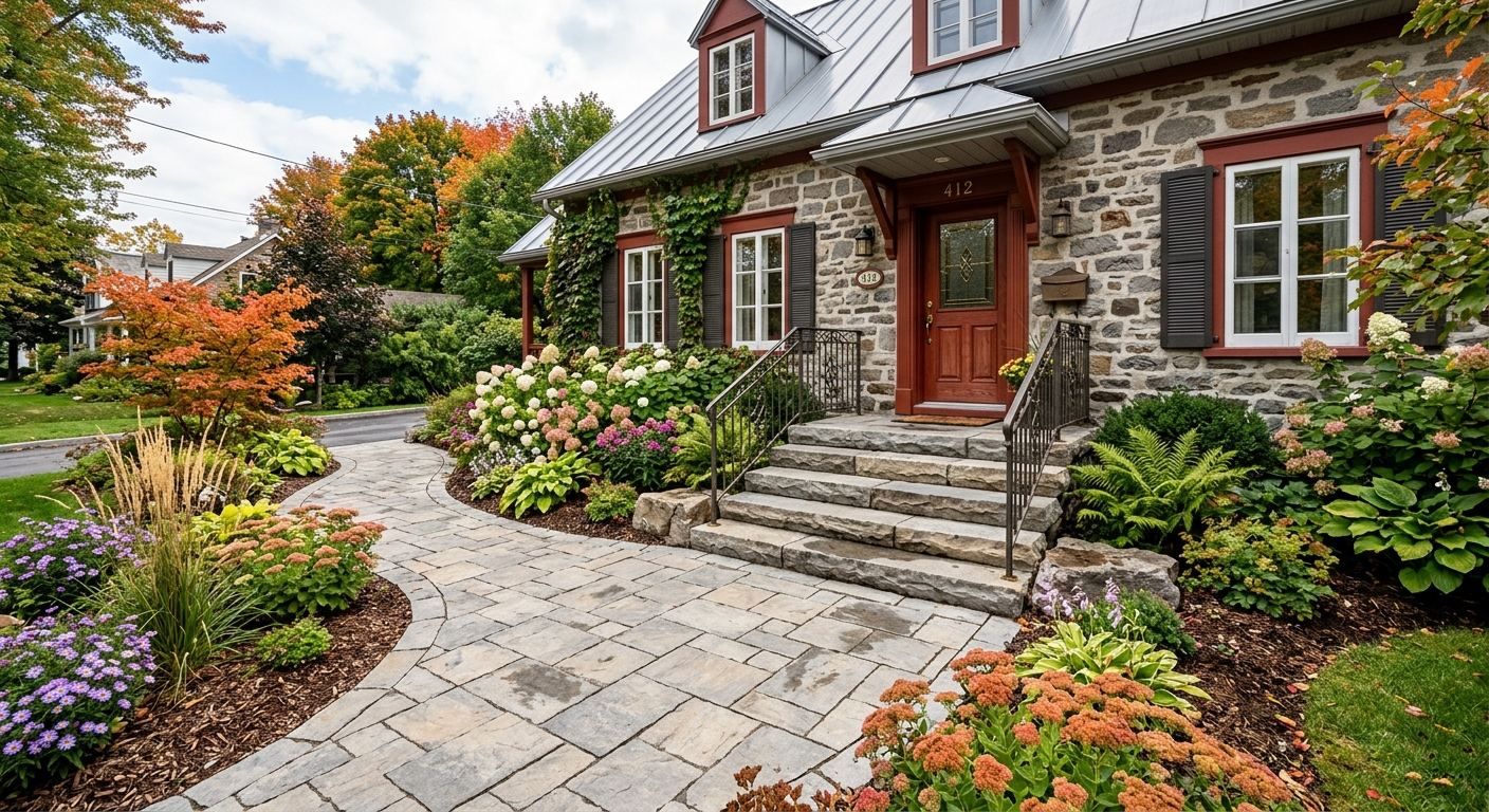 Aménagement extérieur pavé uni à Tring-Jonction, Québec