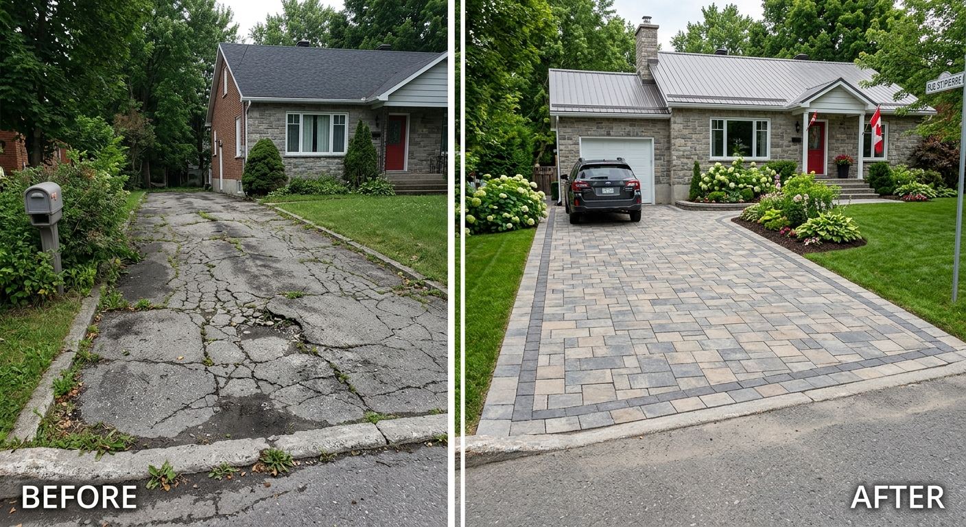 Allée piétonne pavé uni à Saint-Donat