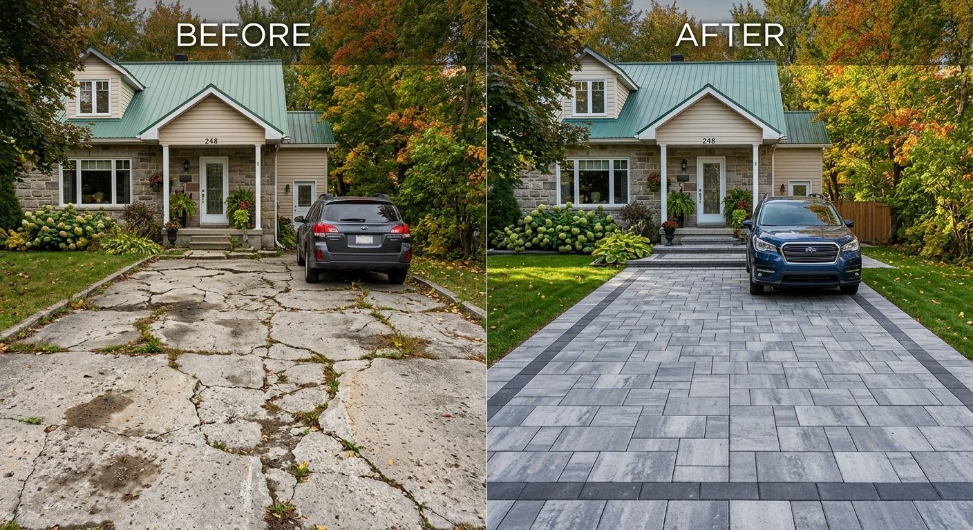 Patio pavé uni à Magog